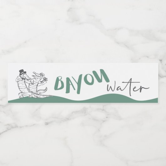 Etiket Bayou Water Fles (Enkel label)