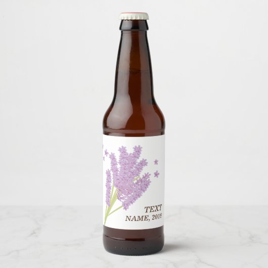 ETIKET BEER - lavendel, paars, bloem, floraal (Voorkant)