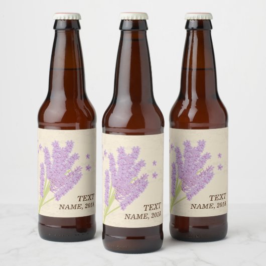 ETIKET BEER - lavendel, paars, bloem, floraal (Flessen)