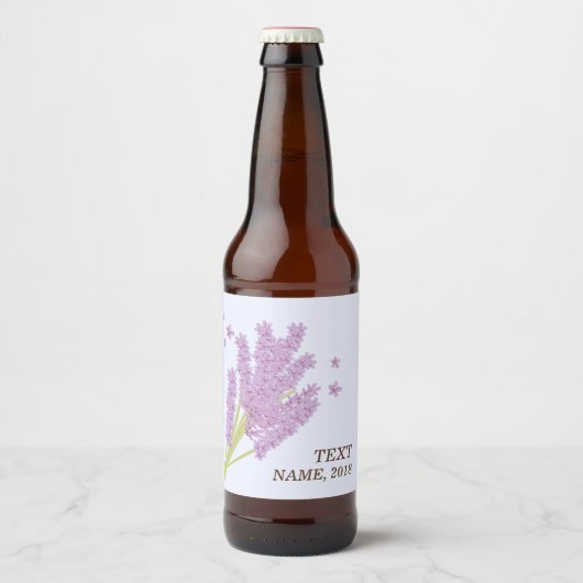 ETIKET BEER - lavendel, paars, bloem, floraal (Voorkant)