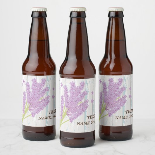 ETIKET BEER - lavendel, paars, bloem, floraal (Flessen)