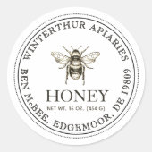 Etiket bewerkbare witte honing (Voorkant)