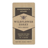 Etiket  bijenhonig honingbijen (Voorkant)