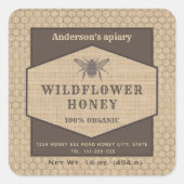 Etiket  bijenhonig honingbijen (Voorkant)