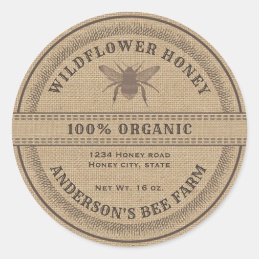 Etiket  bijenhoningpot (Voorkant)