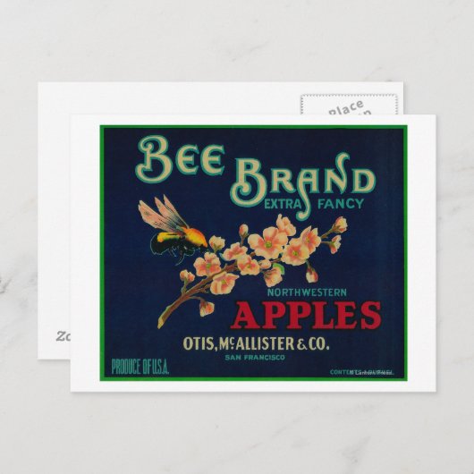 Etiket bijenkaas briefkaart (Voorkant / Achterkant)