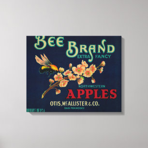Etiket bijenkaas canvas afdruk
