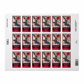 ETIKET BLAUW KNIGHT HORSEBACK WINE, RODE WAX SEKEL (Full Sheet)