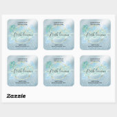 Etiket blauw waterverf op etiket kaarsen (Vel)