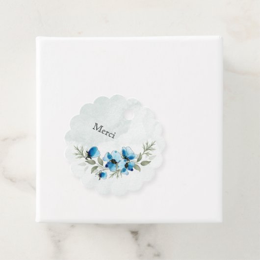 Etiket "Blauwe bloemen" (In situ)