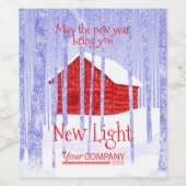 Etiket blauwe sneeuwkool voor kerstwijn (Enkel label)