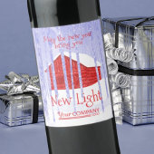 Etiket blauwe sneeuwkool voor kerstwijn