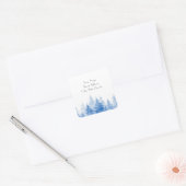 Etiket "blauwe Waterverf Evergreen Trees" (Envelop)