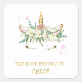 ETIKET BOEKEN: UNICORN & PINK HEARTS
