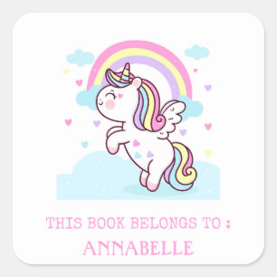 ETIKET BOEKEN: UNICORN & RAINBOW
