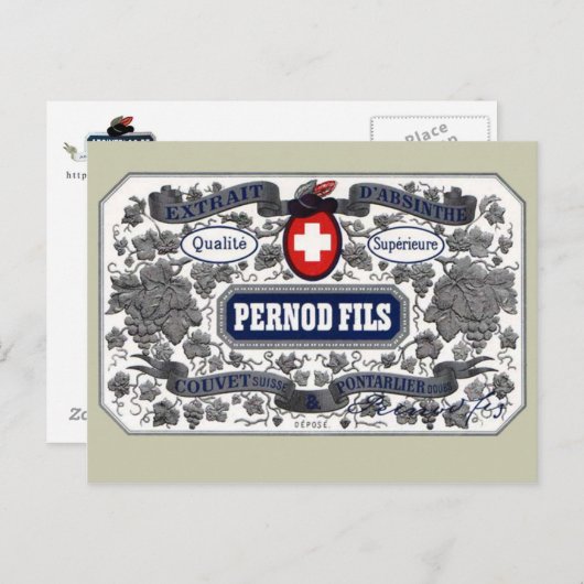 Etiket briefkaart Pernod Films (Voorkant / Achterkant)