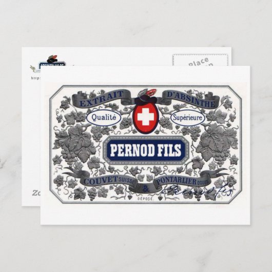Etiket briefkaart Pernod Films (Voorkant / Achterkant)