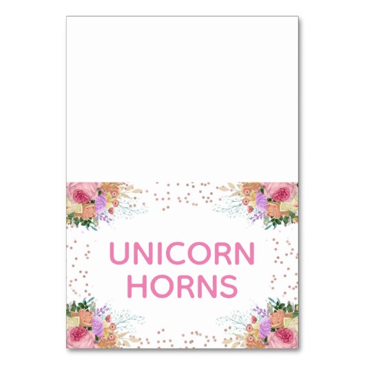 Etiket Bright Floral Unicorn Kaart (Voorkant)
