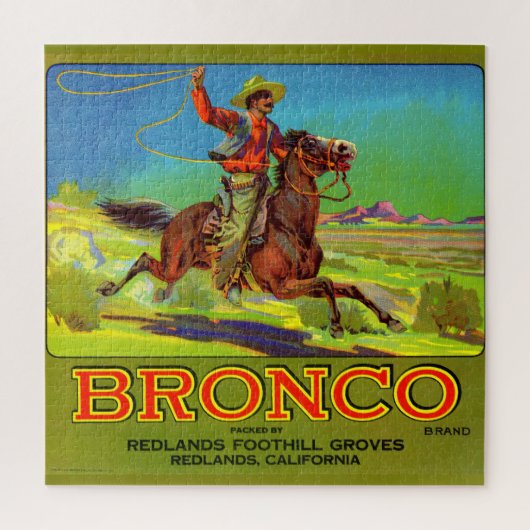 Etiket Bronco fruit uit de jaren 1920 Legpuzzel (Verticaal)