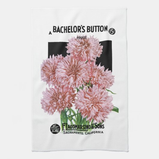 Etiket Button van de bachelor Theedoek (Verticaal)