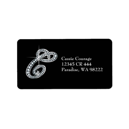 Etiket C Script "Diamond Bling" (Voorkant)