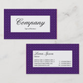 Etiket centreren - Violet Fabric-structuur Visitekaartje (Voorkant / Achterkant)