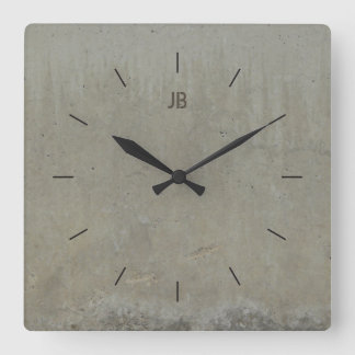 ETIKET CONCRETE SMOOOTH | industrieel decor Vierkante Klok