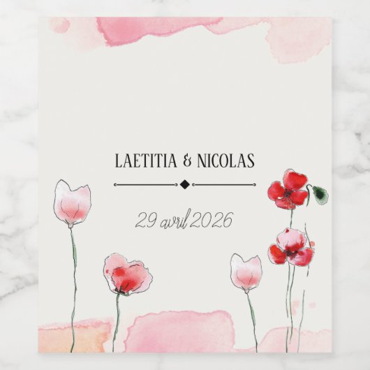 Etiket "Coquelicots" (Enkel label)