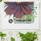 Etiket Cosmos Seed Packet Label Theedoek (Gevouwen)