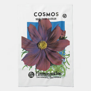 Etiket Cosmos Seed Packet Label Theedoek