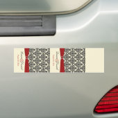 Etiket crème, rood en zwart-wit bumpersticker (Op auto)