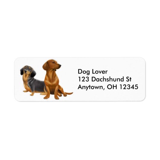 Etiket Dachshund Wiener-honden (Voorkant)