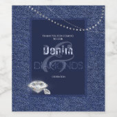 Etiket Denim en diamanten (Enkel label)