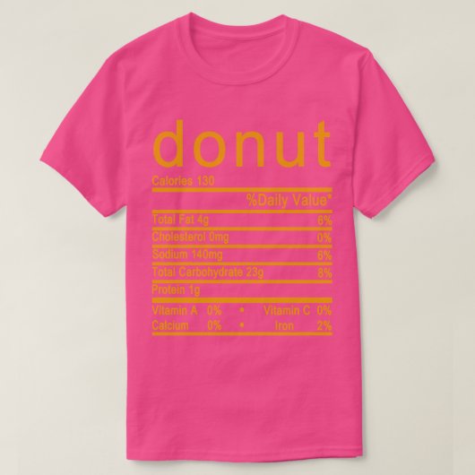 Etiket donut Nutrition Facts T-shirt (Design voorkant)