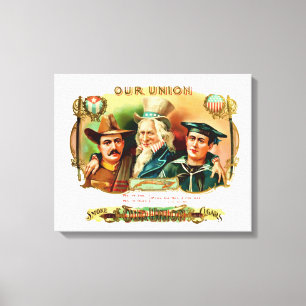 Etiket doos van de Unie Canvas Afdruk