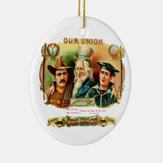 Etiket  doos van de Unie Keramisch Ornament (Rechts)