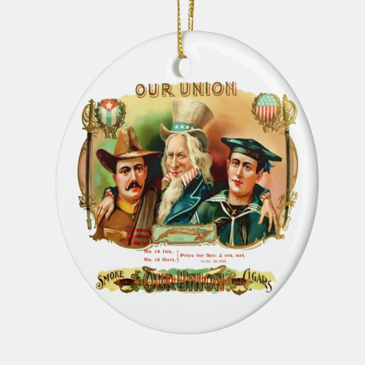 Etiket  doos van de Unie Keramisch Ornament (Links)