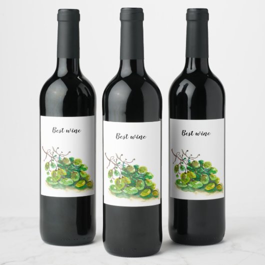 Etiket druivenwijn. (Flessen)