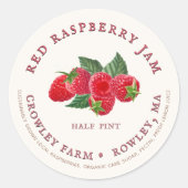 Etiket duurzaam geteelde rode frambozen (Voorkant)