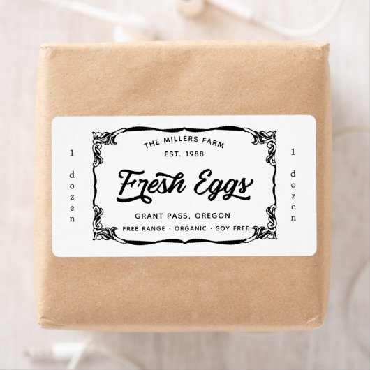 Etiket echte  verse eieren (Insitu)