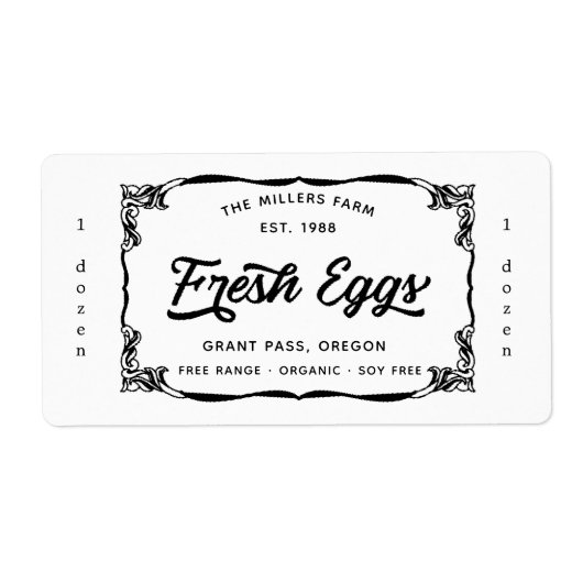 Etiket echte verse eieren (Voorkant)