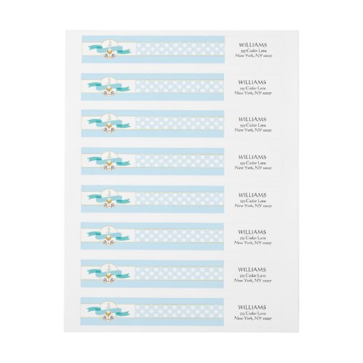 Etiket eerste communiqué - Blauw & goud (Vel)