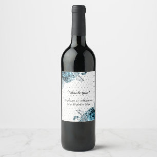 ETIKET ELEGANT AQUA GREEN FLORAL NETTO WINE