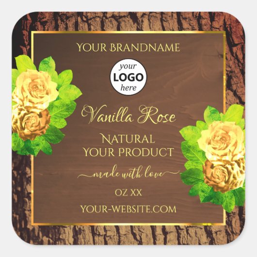 Etiket en Logo van houtkorrels - Bark Florence (Voorkant)