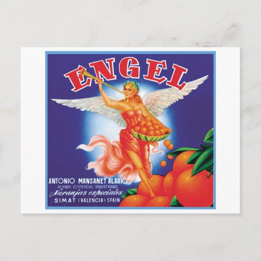 Etiket  Engel Fruit Briefkaart (Voorkant)