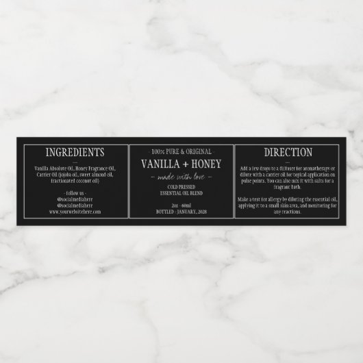 Etiket essentiële olie (Enkel label)