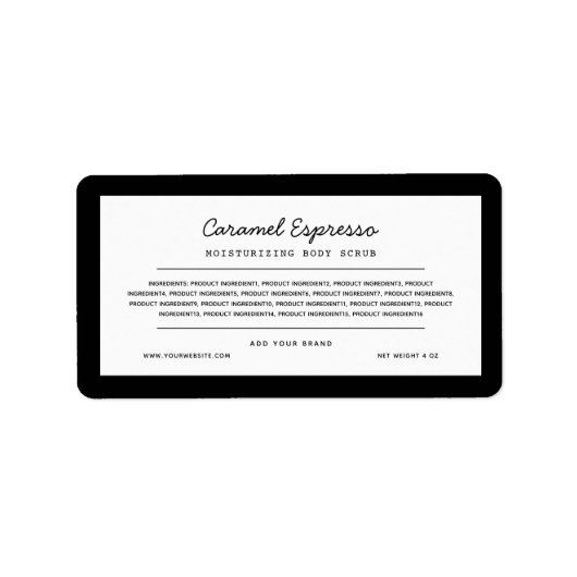 Etiket Etiket Ingrediënten Lijst Aangepaste Kleurs (Voorkant)