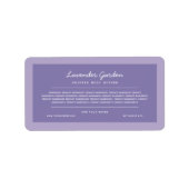 Etiket Etiket Ingrediënten Lijst Aangepaste Kleurs (Voorkant)