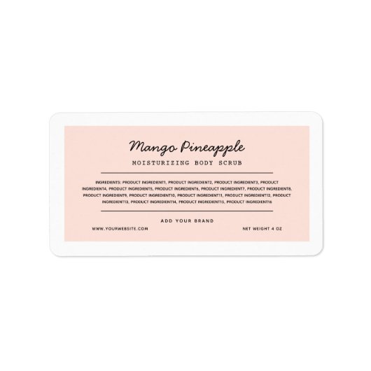 Etiket Etiket Ingrediënten Lijst Aangepaste Kleurs (Voorkant)