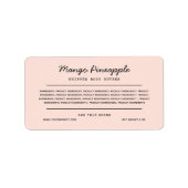 Etiket Etiket Ingrediënten Lijst Aangepaste Kleurs (Voorkant)